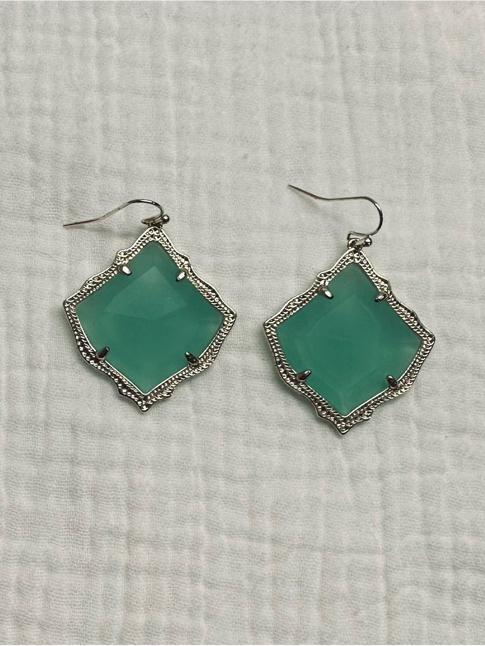 Kirsten Gold Drop Earrings in Light Teal